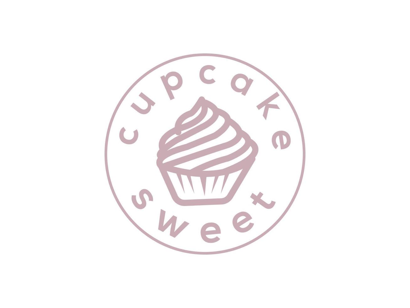 cup cake or bakery logo design vector template