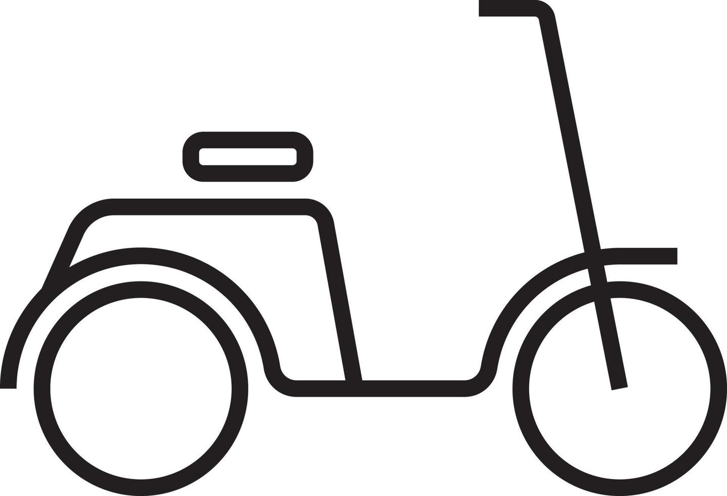 icono de transporte de scooter iconos de personas con estilo de contorno negro. vehículo, símbolo, transporte, línea, contorno, estación, viaje, automóvil, editable, pictograma, aislado, plano. ilustración vectorial vector