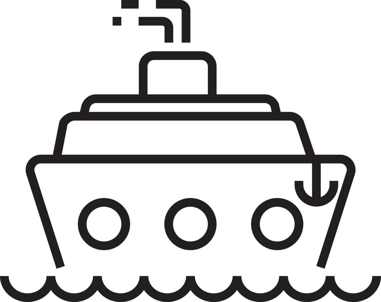 Ferry Transportation icon people icons with black outline style. Vehicle, symbol, transport, line, outline, station, travel, automobile, editable, pictogram, isolated, flat. Vector illustration