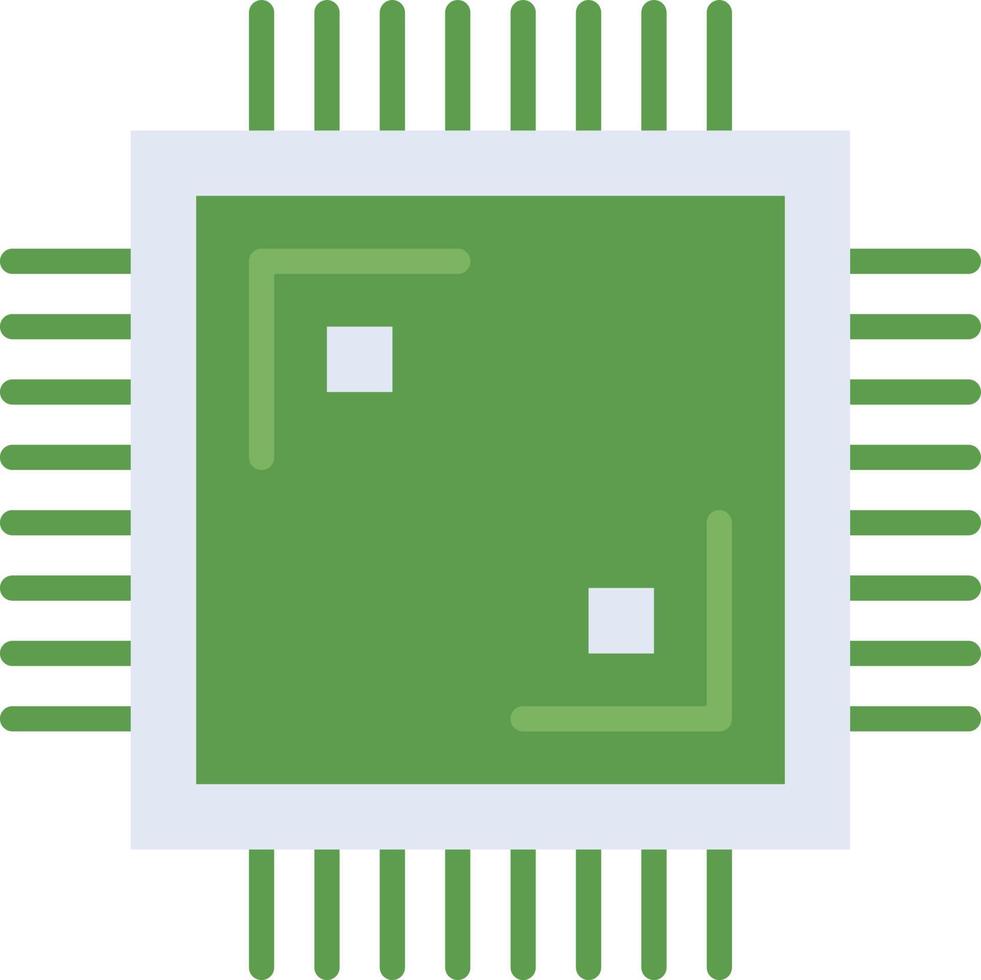 Electronic chip technology icon with green duotone style. Computing, diagram, download, file, folder, graph, laptop . Vector illustration
