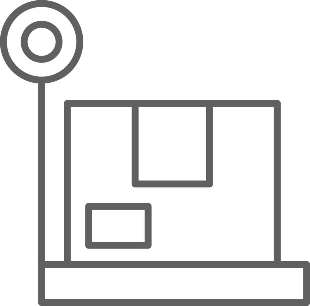 Box weight delivery service icon with black outline style. Shipping sign symbol. Related to order tracking, delivery home, warehouse, truck, scooter, courier and cargo icons. Vector illustration