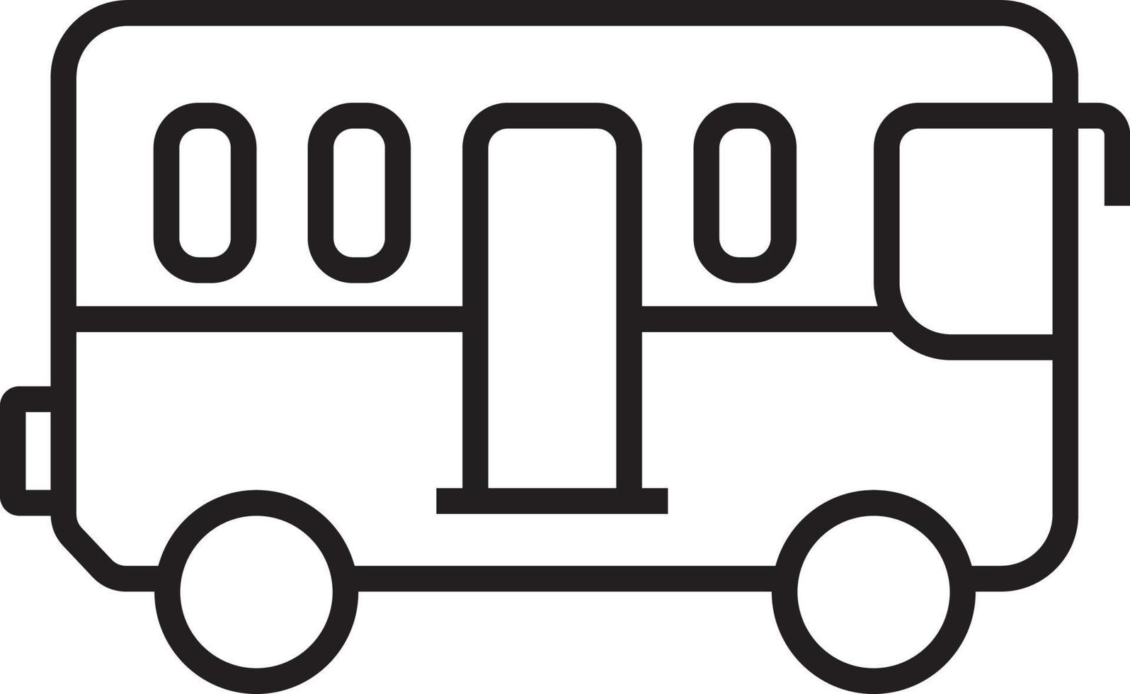 Bus Transportation icon people icons with black outline style. Vehicle, symbol, transport, line, outline, auto, station, travel, automobile, editable, pictogram, isolated, flat. Vector illustration