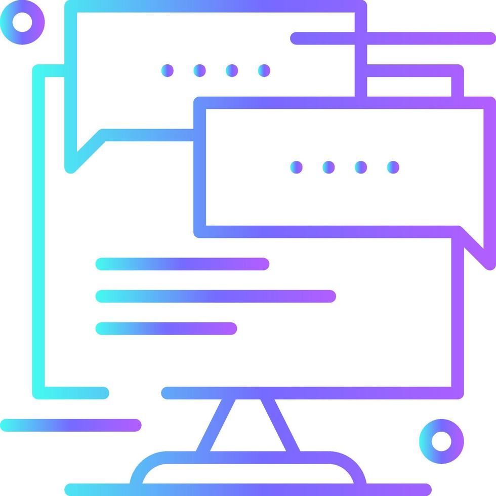 Chat Feedback icons with blue gradient outline style vector