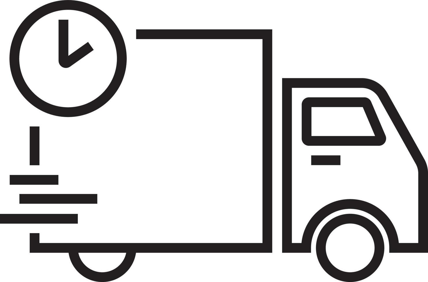 Fast delivery service icon with black outline style. Related to order tracking, delivery home, warehouse, truck, scooter, courier and cargo icons. Shipping symbol. Vector illustration