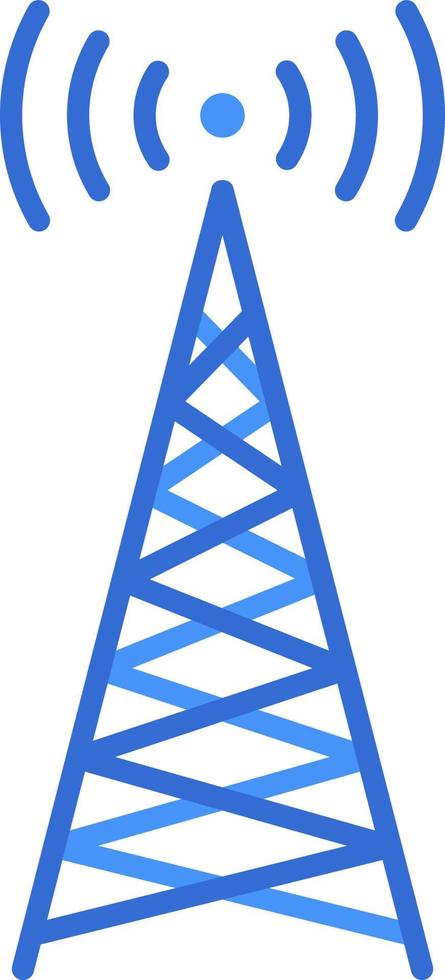 Antenna technology icon with blue duotone style. Computing, diagram, download, file, folder, graph, laptop . Vector illustration
