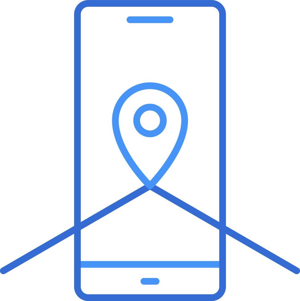 GPS technology icon with blue duotone style. Computing, diagram, download, file, folder, graph, laptop . Vector illustration