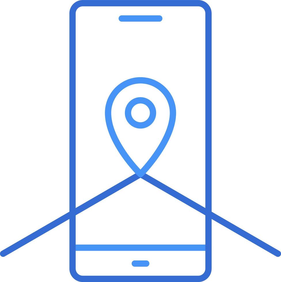 icono de tecnología gps con estilo de duotono azul. computación, diagrama, descarga, archivo, carpeta, gráfico, computadora portátil. ilustración vectorial vector