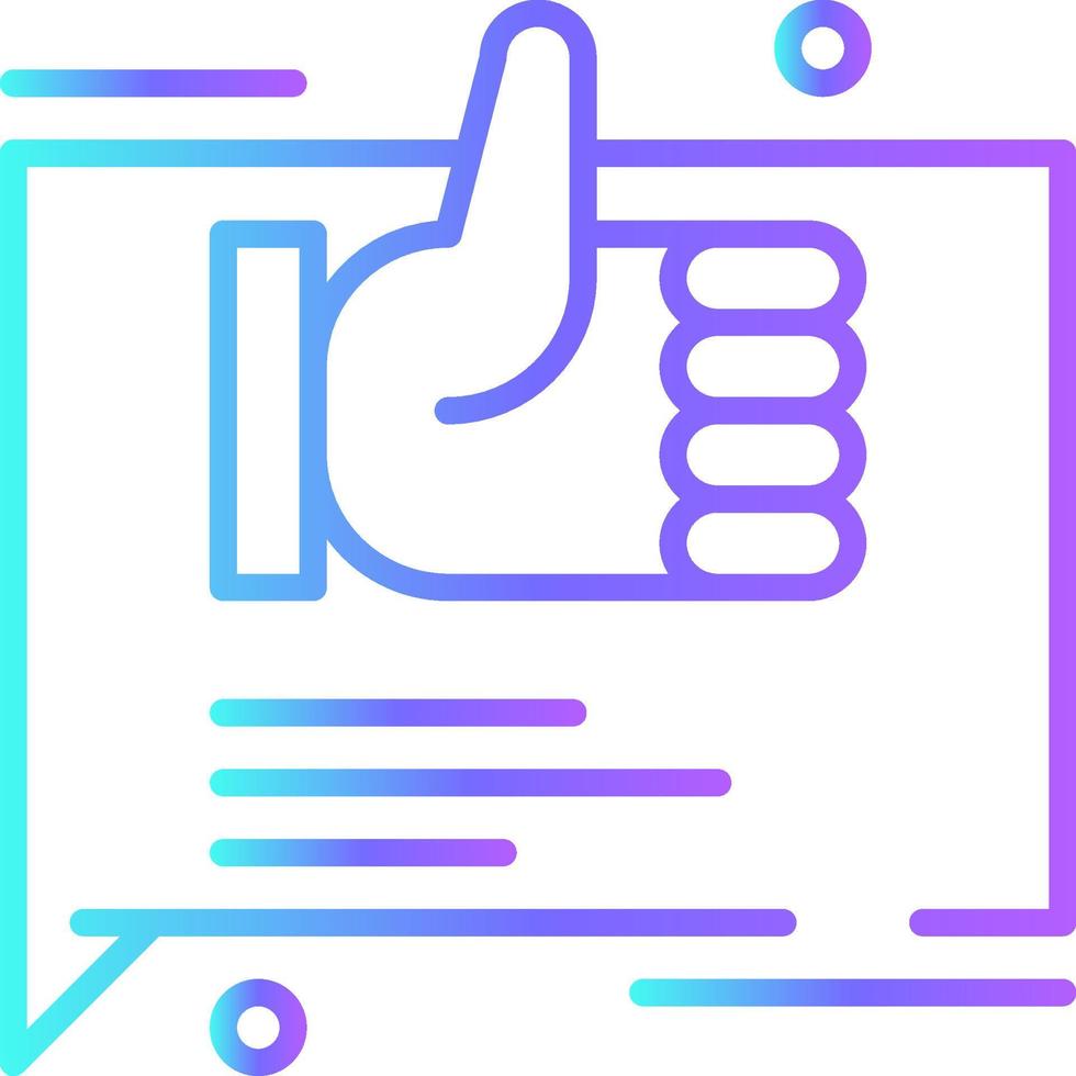 Like Comment Feedback icons with blue gradient outline style vector