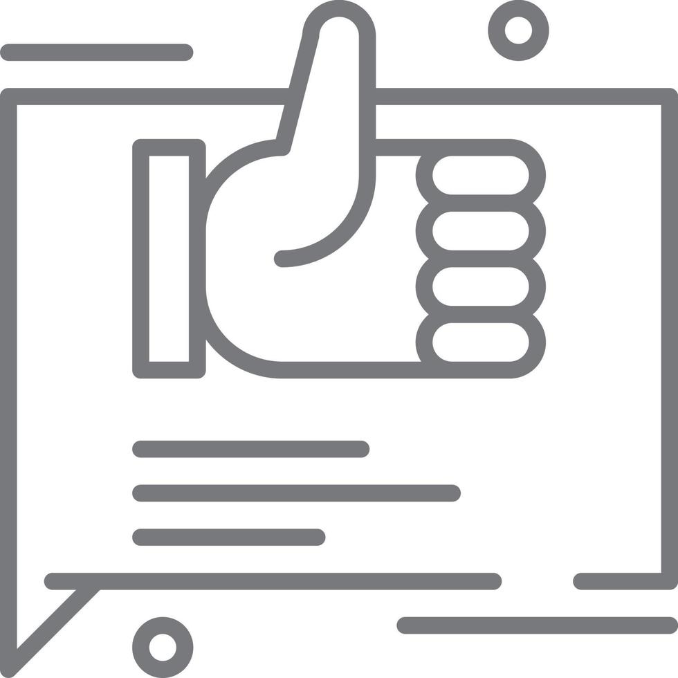 Like Comment Feedback icon with black outline style vector