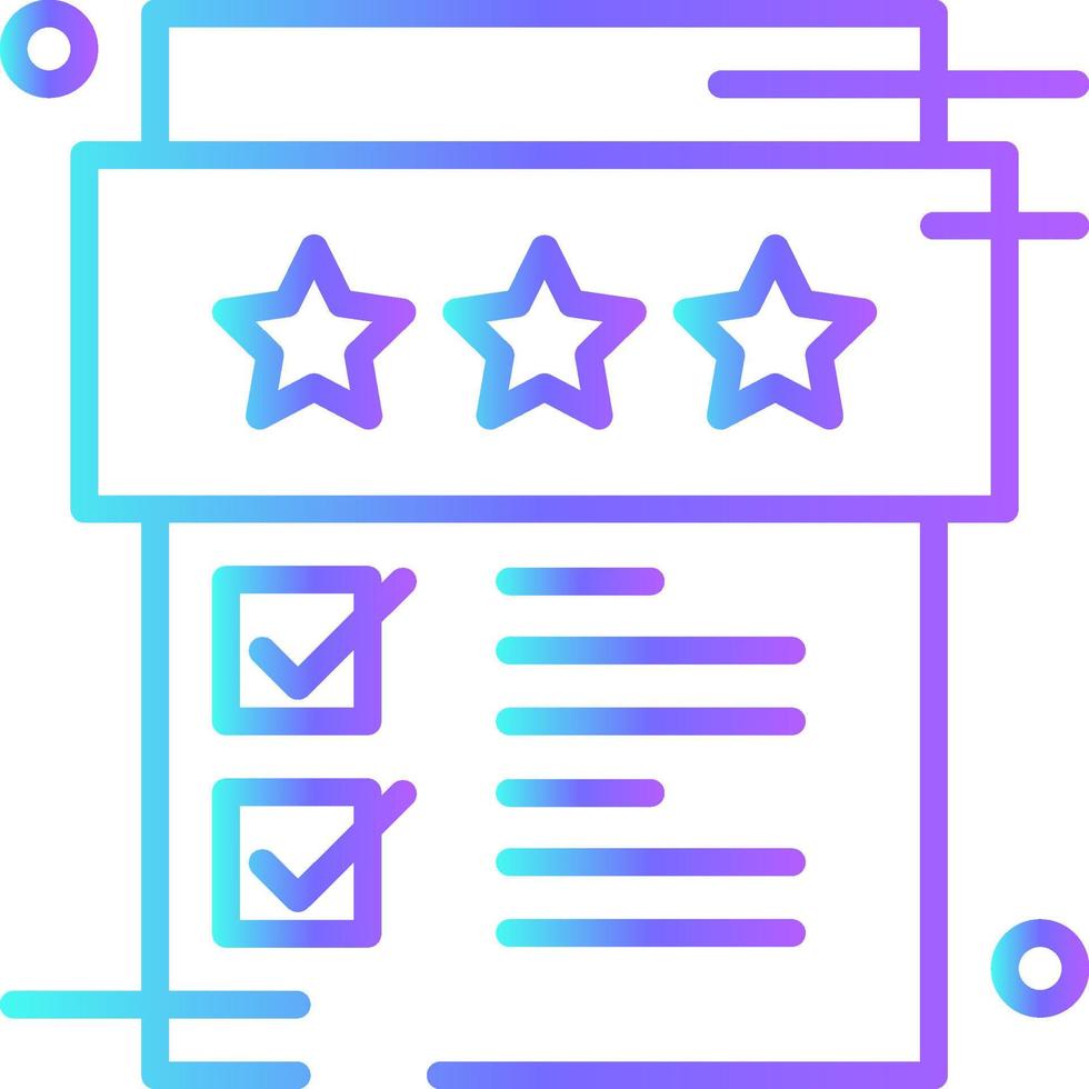 Review Feedback icons with blue gradient outline style vector