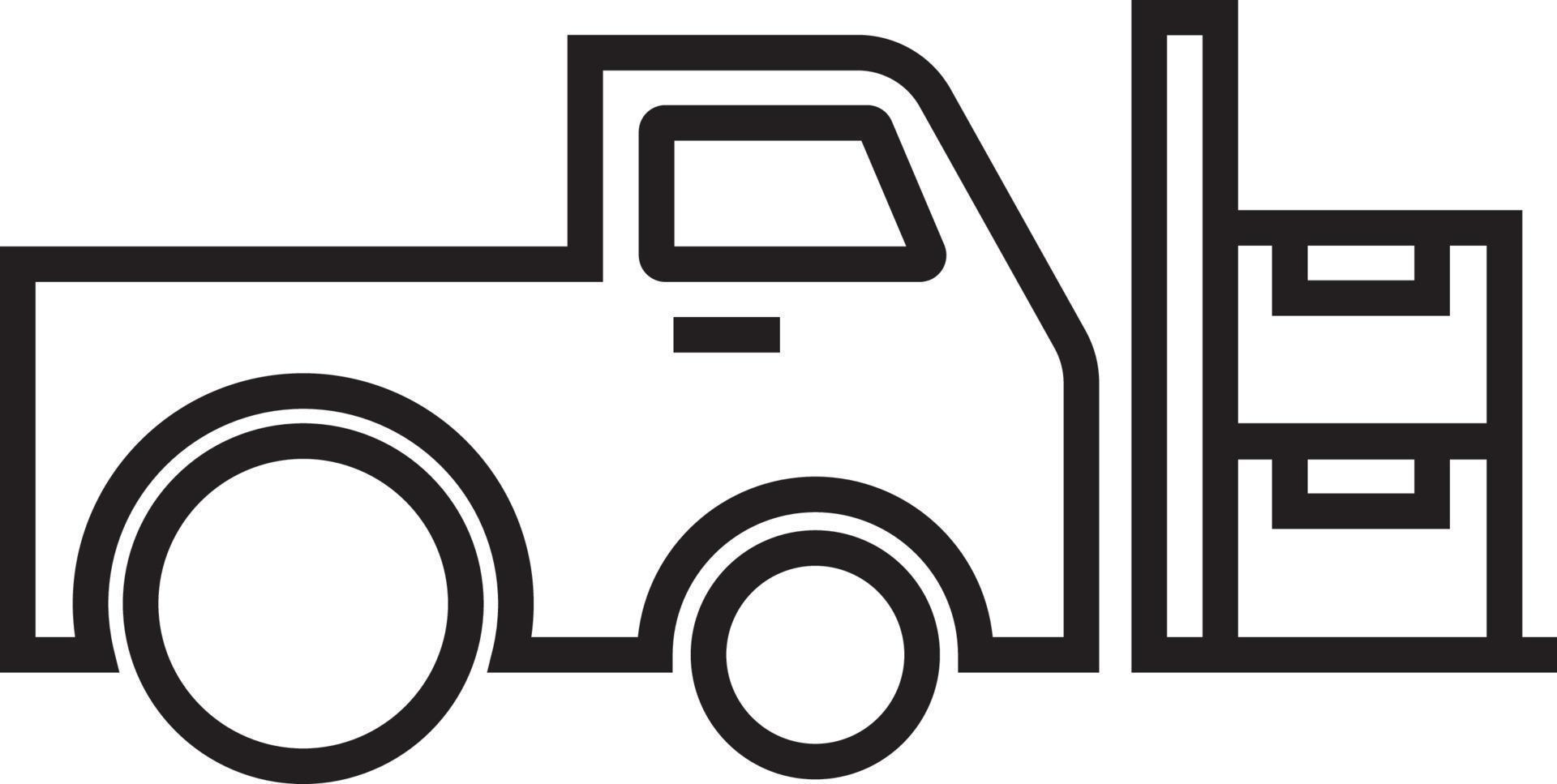 Load car delivery service icon with black outline style. Related to order tracking, delivery home, warehouse, truck, scooter, courier and cargo icons. Shipping symbol. Vector illustration