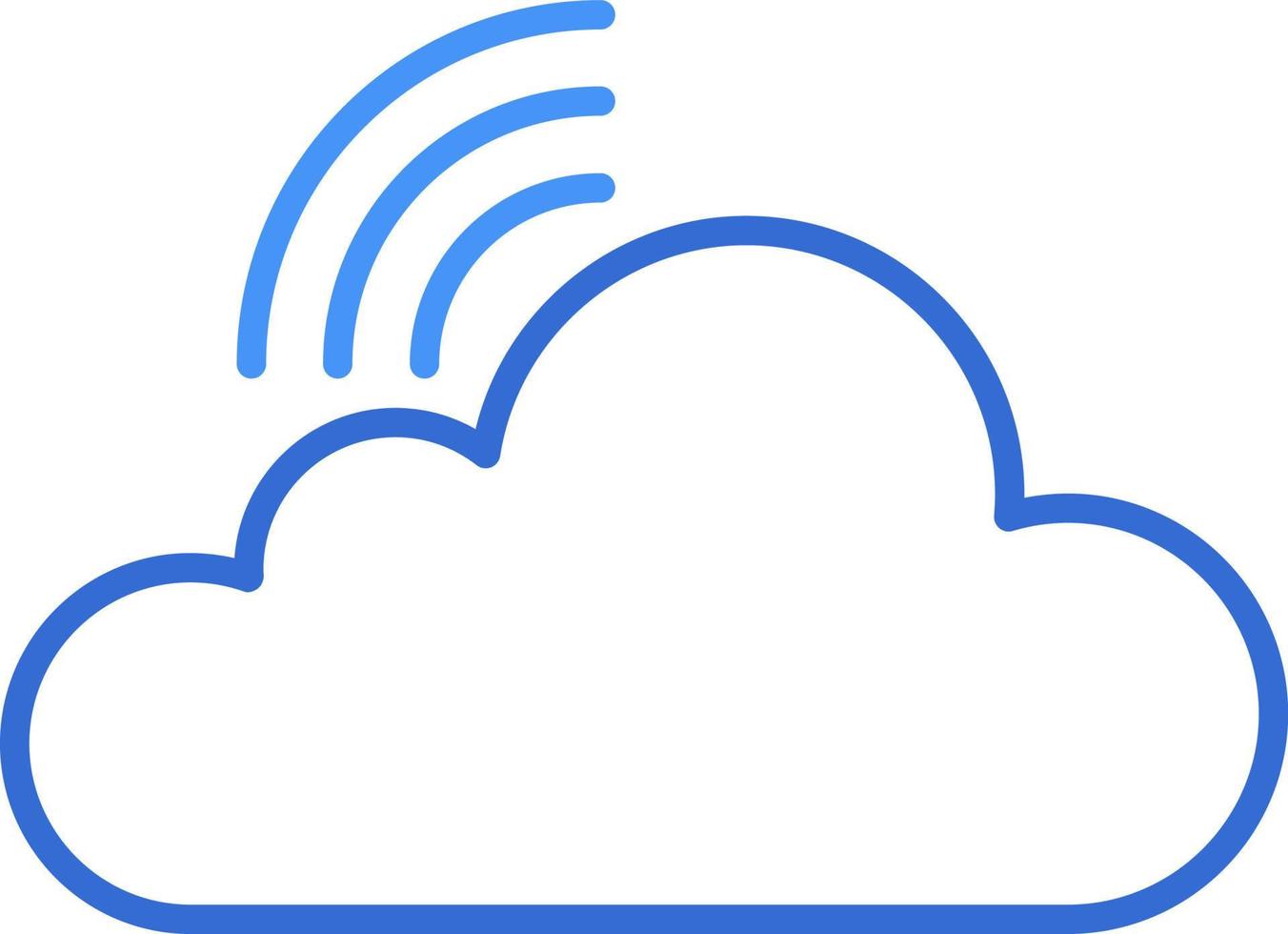 Cloud technology icon with blue duotone style. Computing, diagram, download, file, folder, graph, laptop . Vector illustration