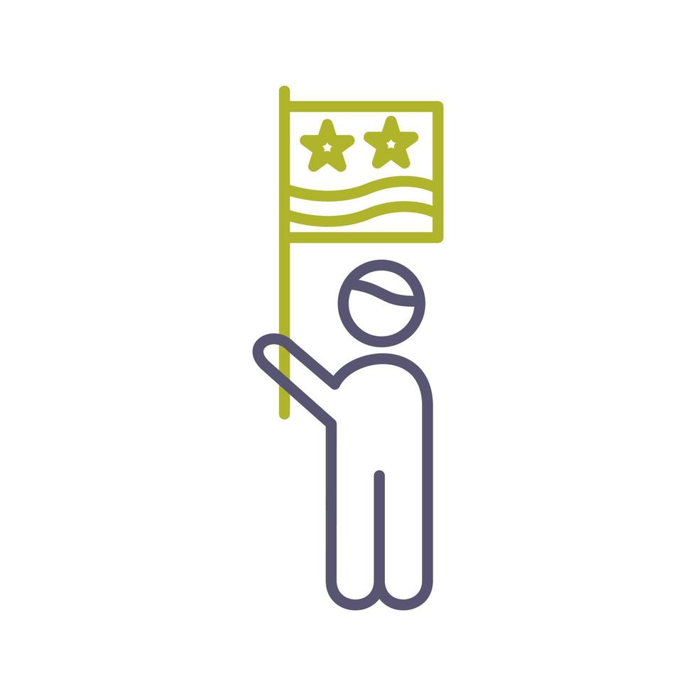 Raising Flag Vector Icon