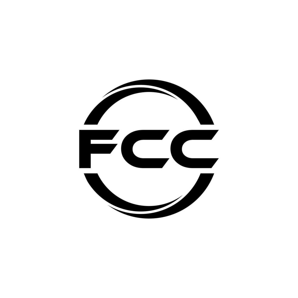 FCC letter logo design in illustration. Vector logo, calligraphy designs for logo, Poster, Invitation, etc.