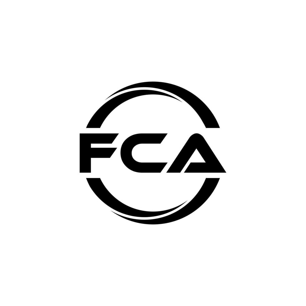 FCA letter logo design in illustration. Vector logo, calligraphy designs for logo, Poster, Invitation, etc.