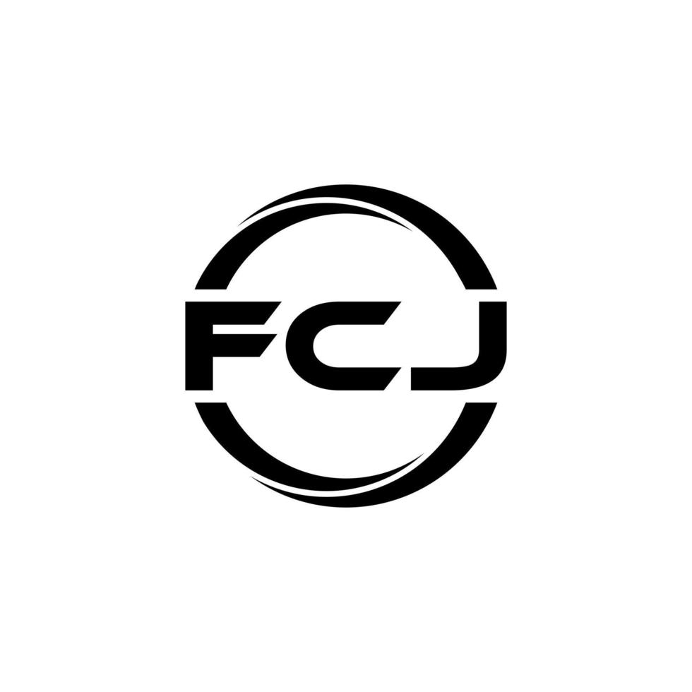 FCJ letter logo design in illustration. Vector logo, calligraphy designs for logo, Poster, Invitation, etc.