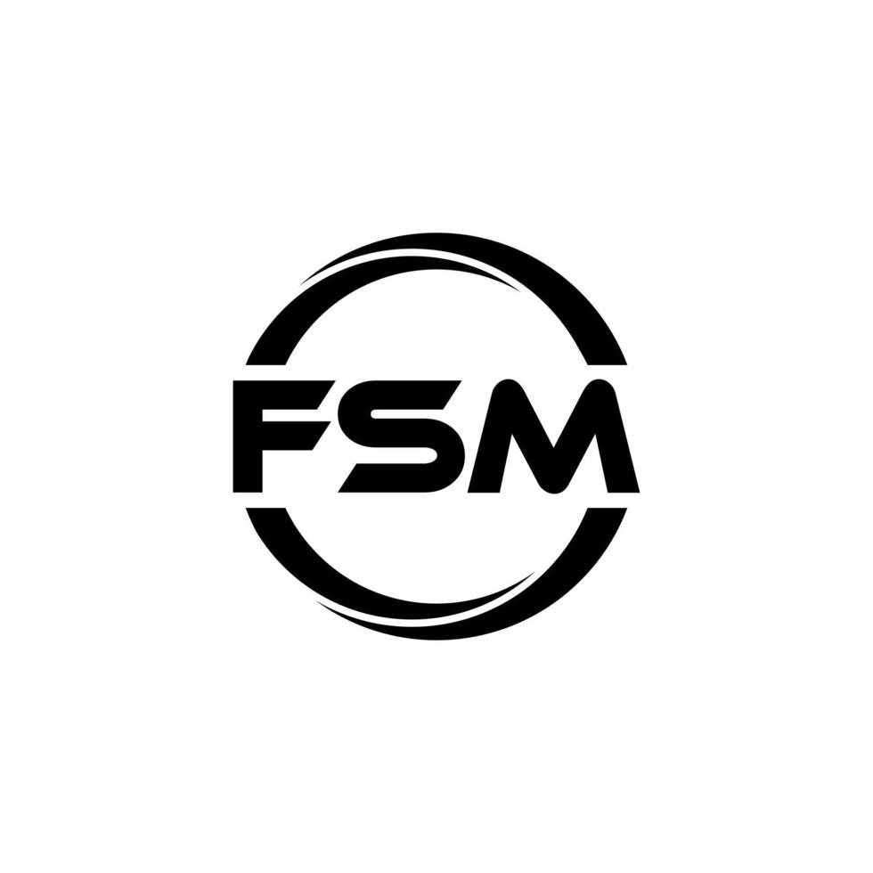 FSM letter logo design in illustration. Vector logo, calligraphy ...