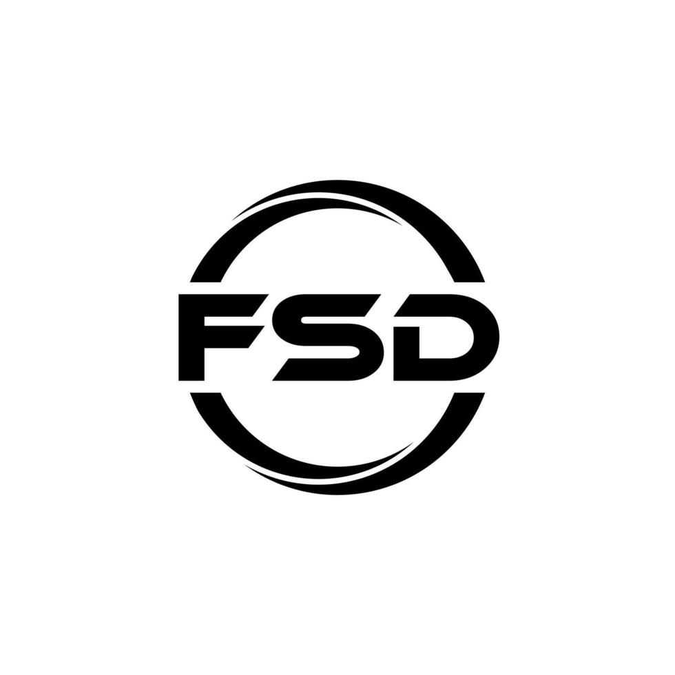 FSD letter logo design in illustration. Vector logo, calligraphy designs for logo, Poster, Invitation, etc.