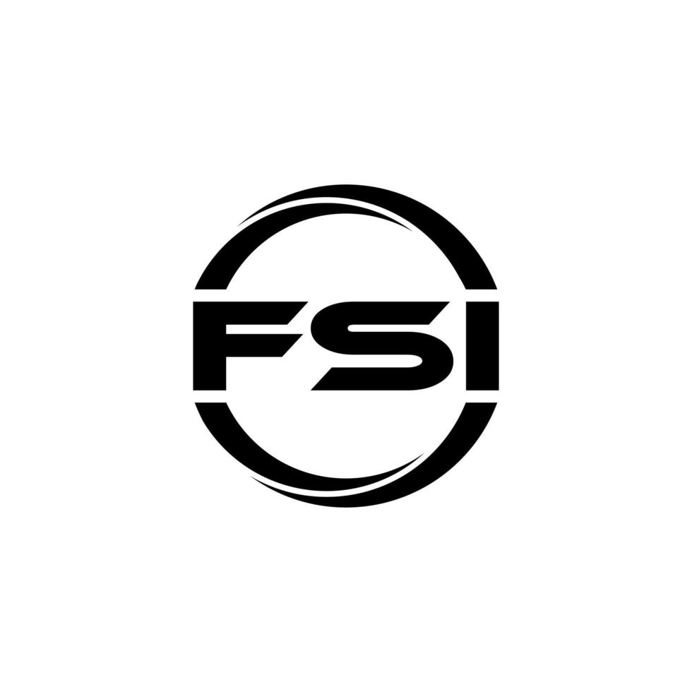 FSI letter logo design in illustration. Vector logo, calligraphy designs for logo, Poster, Invitation, etc.