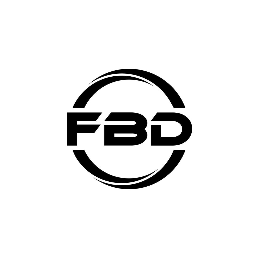 FBD letter logo design in illustration. Vector logo, calligraphy designs for logo, Poster, Invitation, etc.