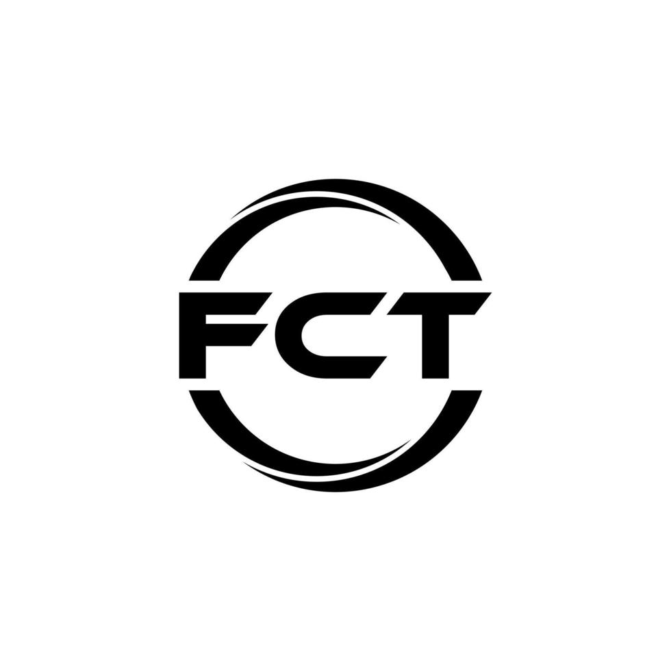 FCT letter logo design in illustration. Vector logo, calligraphy designs for logo, Poster, Invitation, etc.