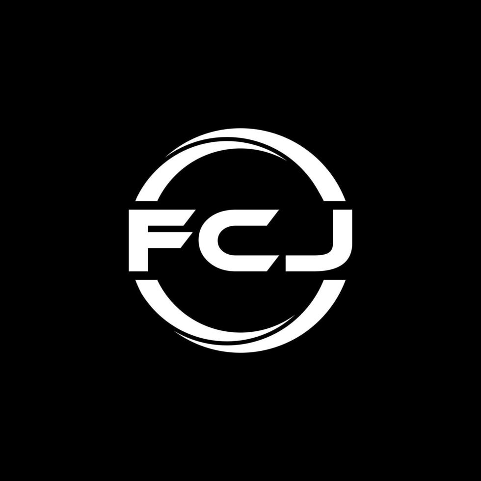 FCJ letter logo design in illustration. Vector logo, calligraphy designs for logo, Poster, Invitation, etc.