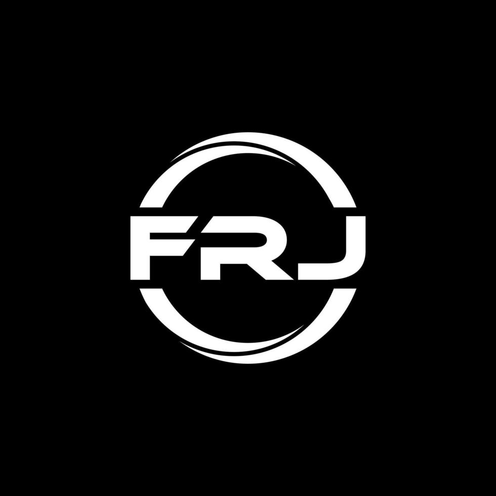 FRJ letter logo design in illustration. Vector logo, calligraphy designs for logo, Poster, Invitation, etc.