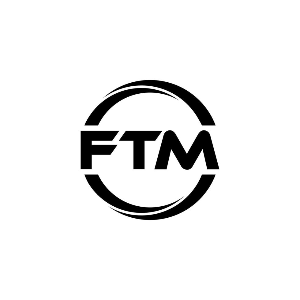 FTM letter logo design in illustration. Vector logo, calligraphy