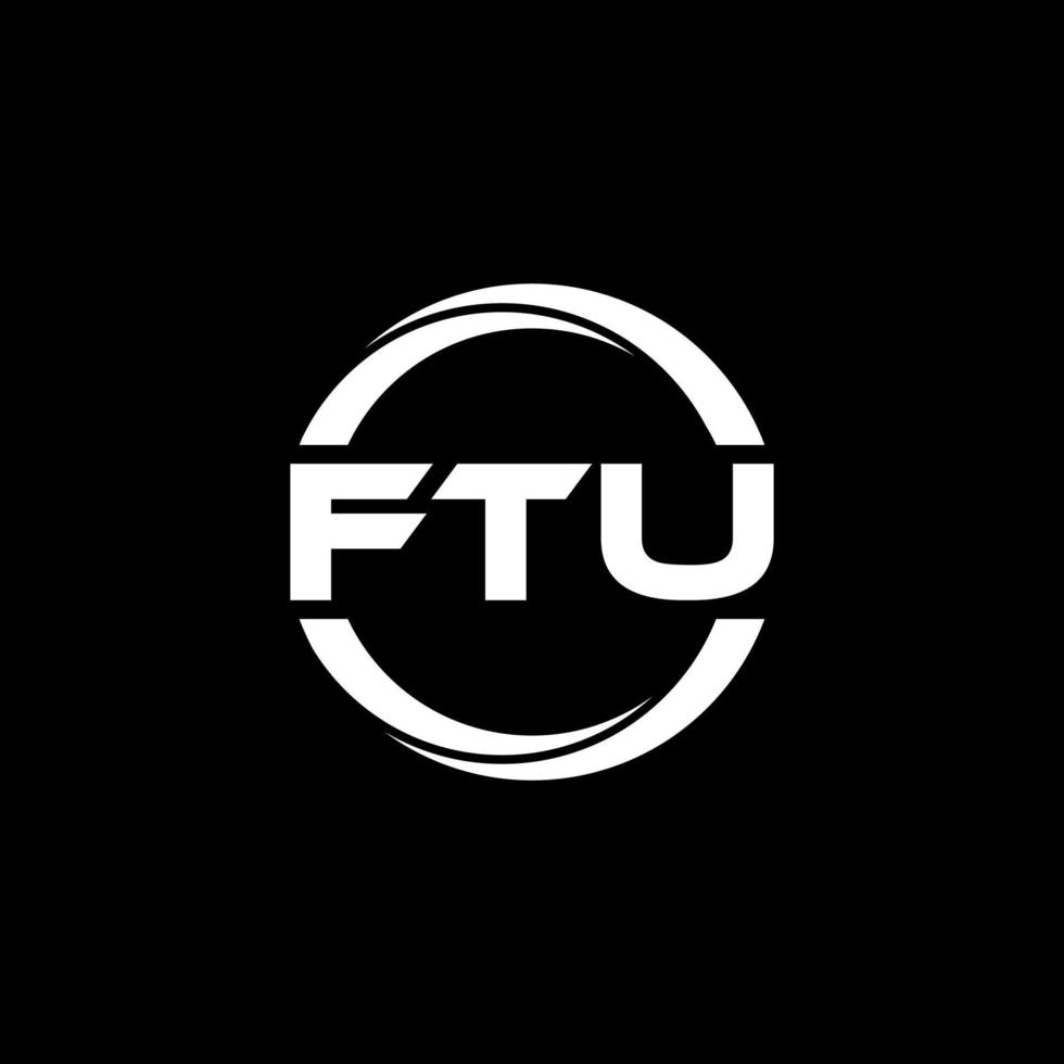 FTU letter logo design in illustration. Vector logo, calligraphy designs for logo, Poster, Invitation, etc.