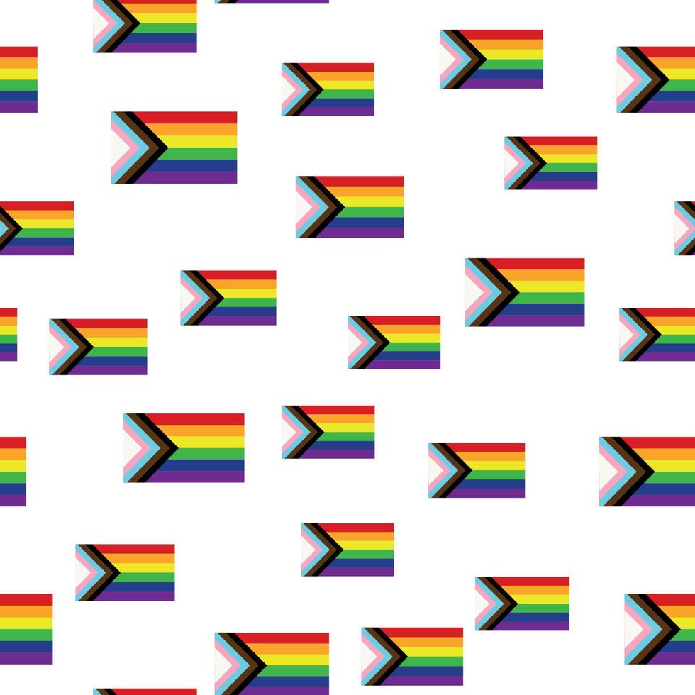 Seamless pattern with new lgbt flag, hearts, text, flower and flag. Gay pride. Pride Month. Love, lgbtq vector