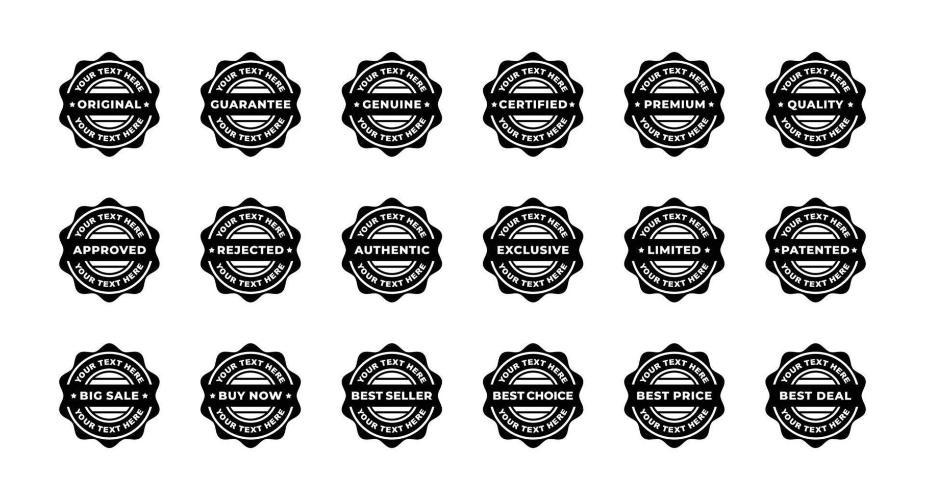 Stamp seal icon set vector illustration