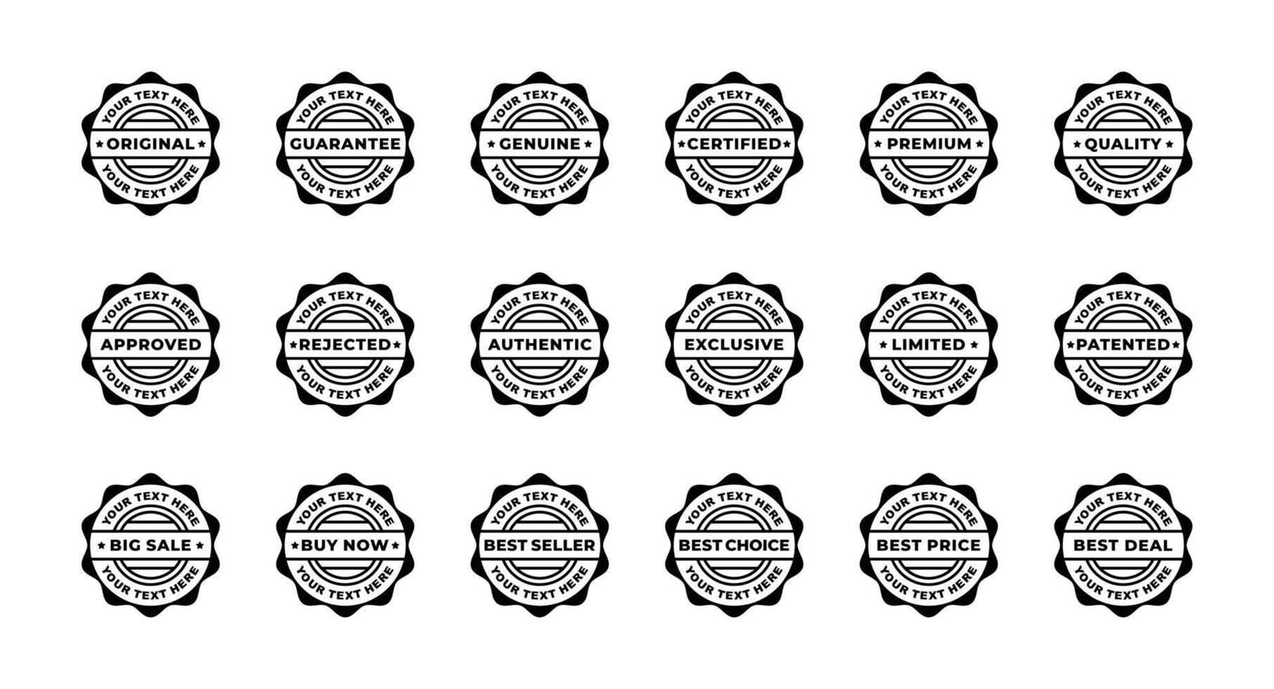 Stamp seal icon set vector illustration