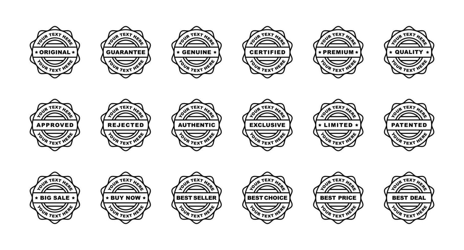Stamp seal icon set vector illustration