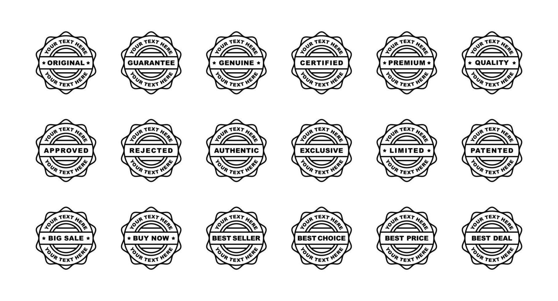 Stamp seal icon set vector illustration