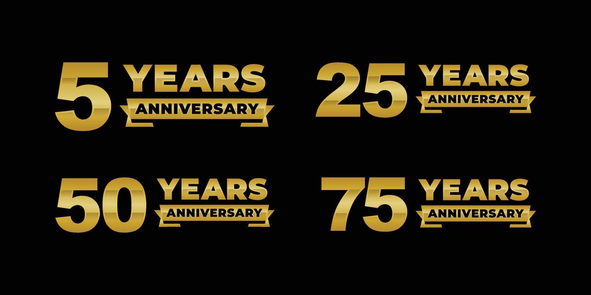 Anniversary logo set vector illustration