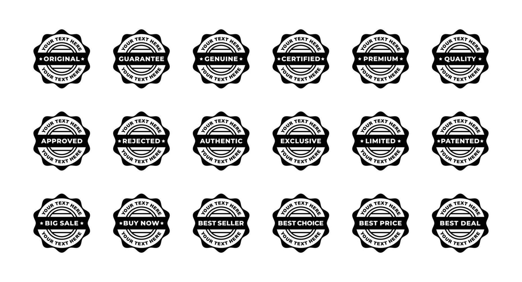 Stamp seal icon set vector illustration