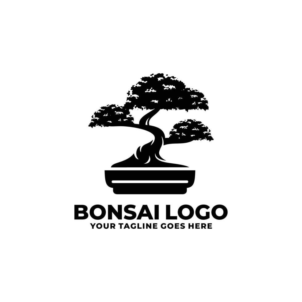 Ilustración de vector de diseño de logotipo de bonsái