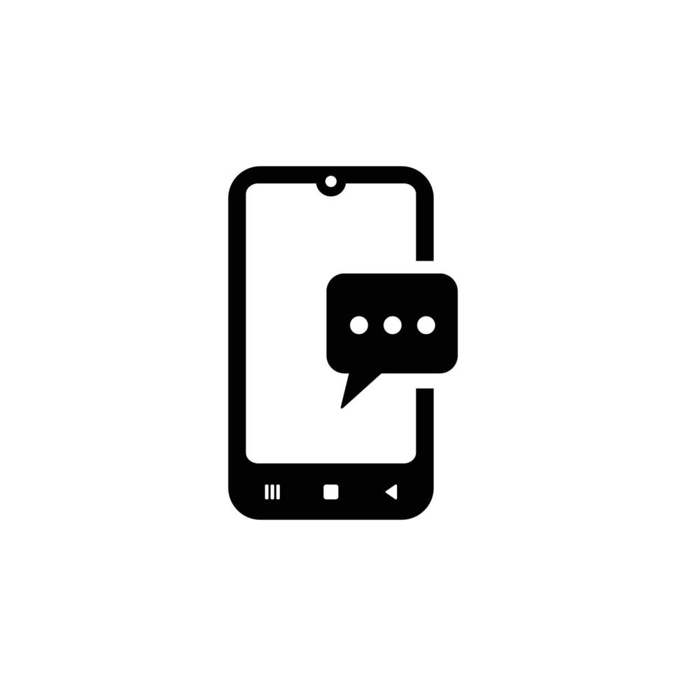 Phone message simple flat icon vector illustration