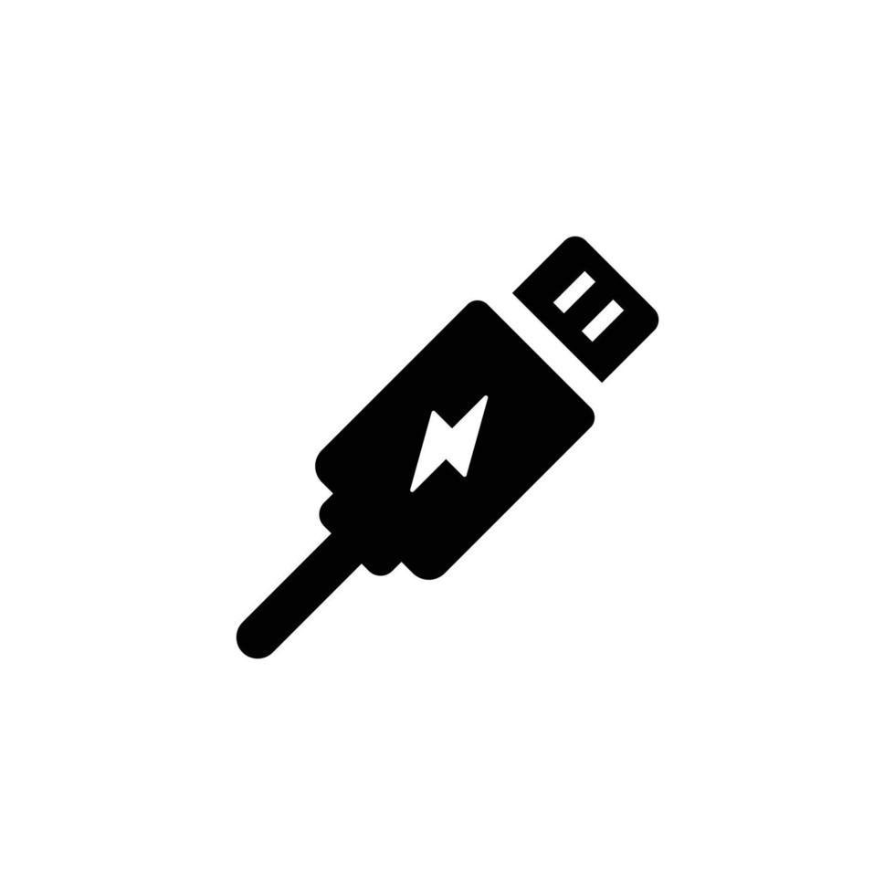 USB cable simple flat icon vector illustration