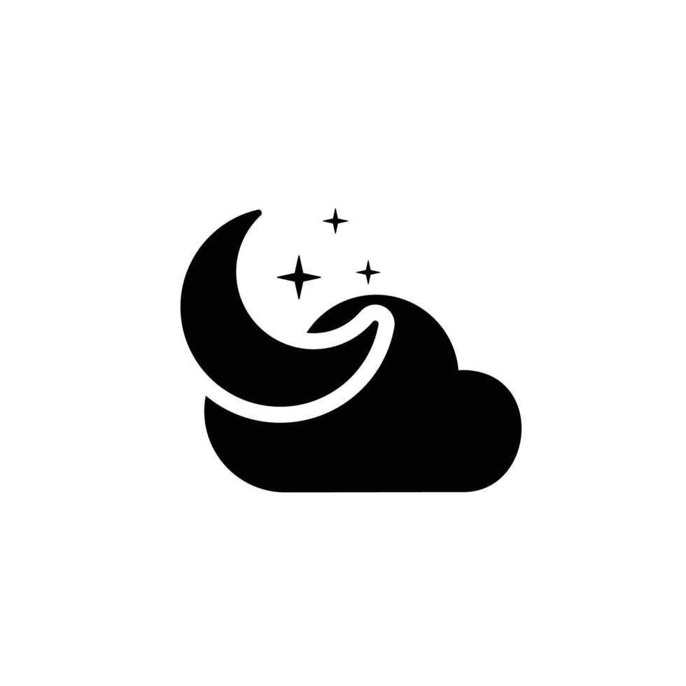 ilustración de vector de icono plano simple de noche