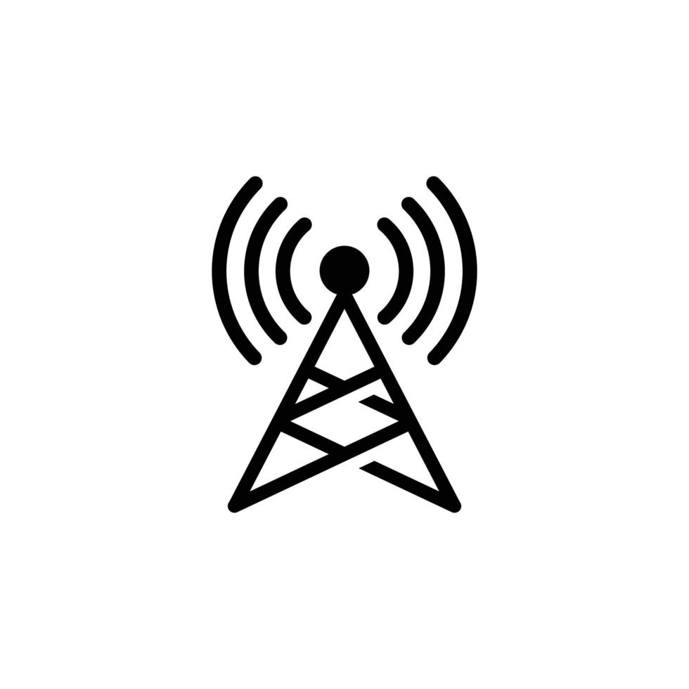 Ilustración de vector de icono plano simple de antena