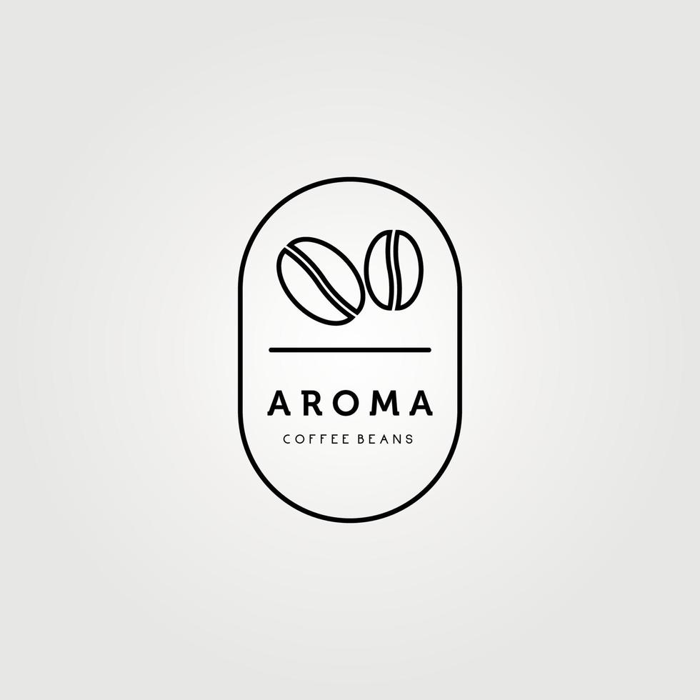 aroma coffee beans line art logo vector illustration design