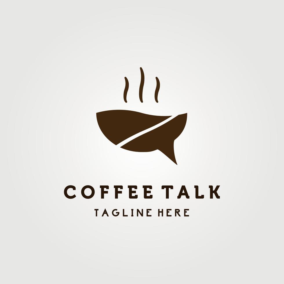 coffee bean talk logo icon vector illustration design