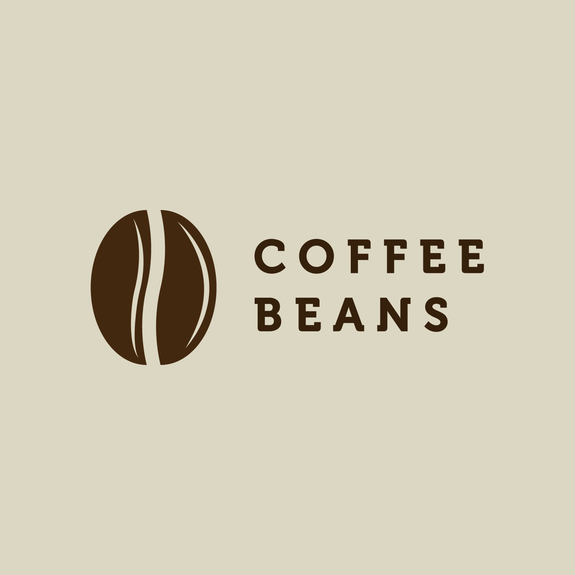 coffee bean logo vector icon template illustrator design, simple design