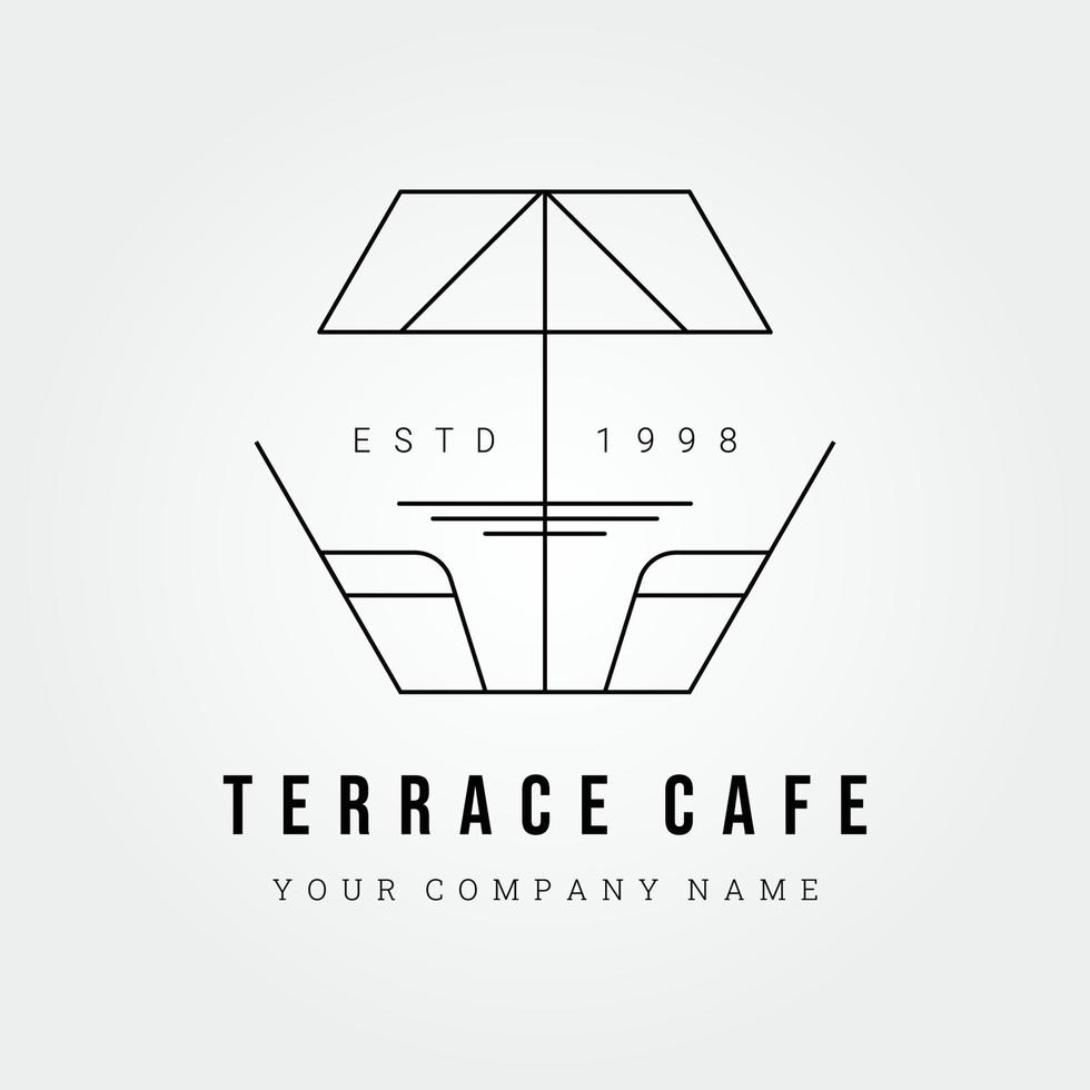 terrace cafe logo vector illustration design