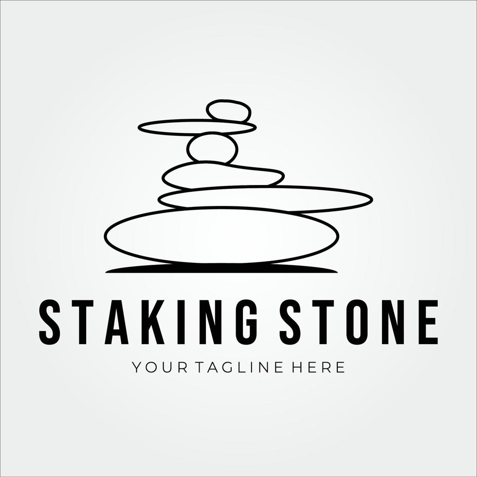 staking stone line art spa logo vector illustration design