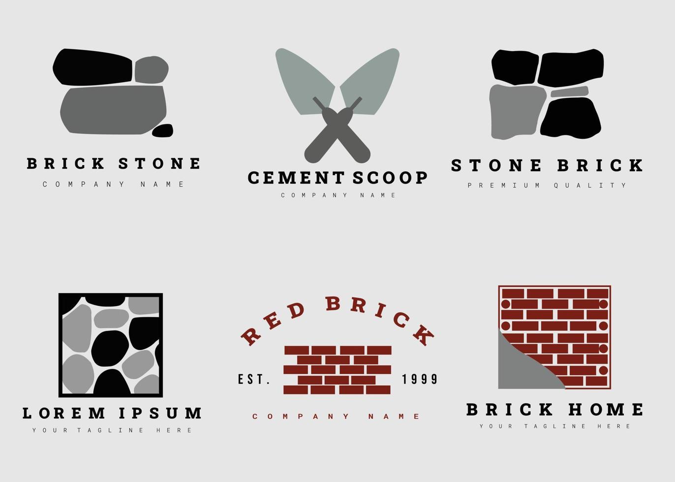 brick stone collection logo vector illustration design