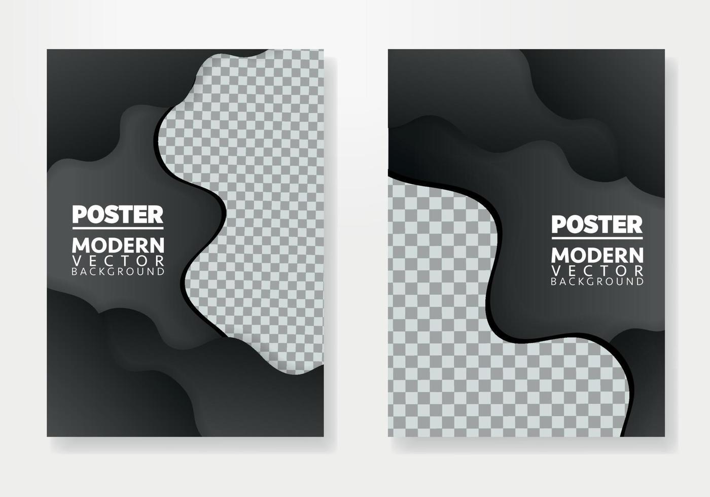 Modern black poster design with photo space. Vector poster design.