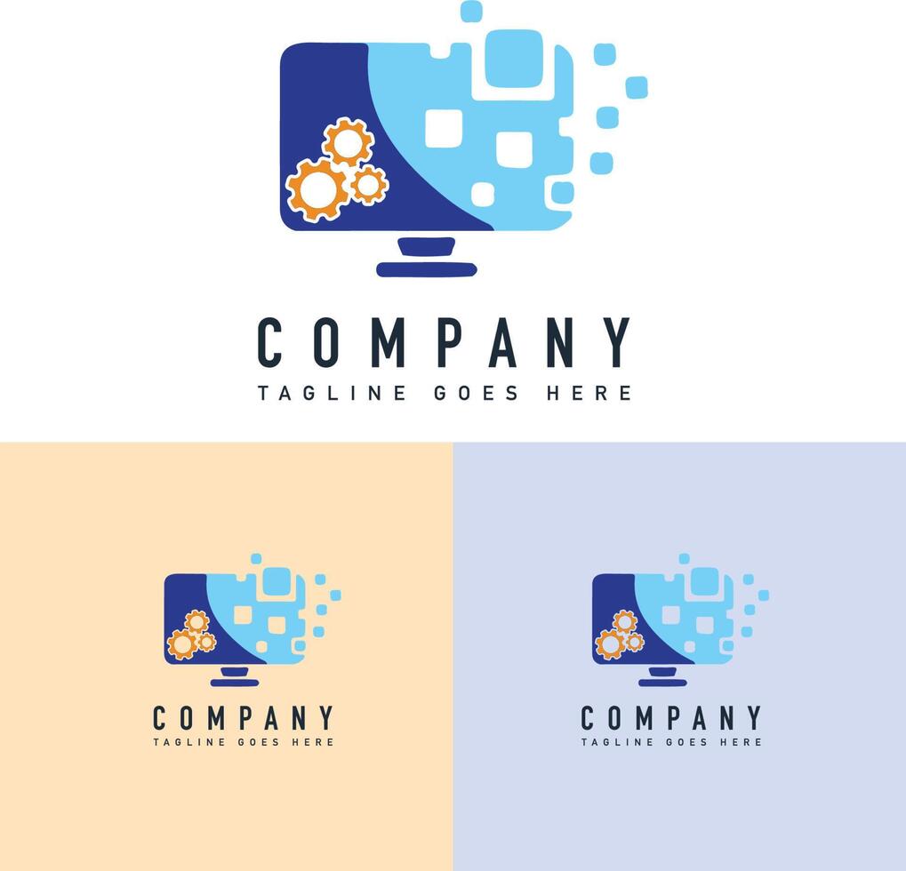 Computer Service Logo Design Vector Template. Computer Service Logo ...