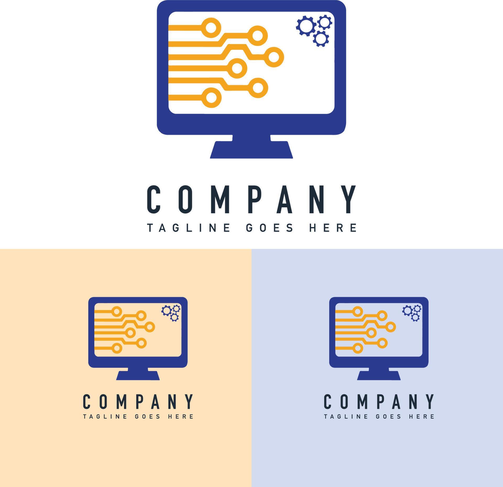 Computer Service Logo Design Vector Template. Computer Service Logo ...